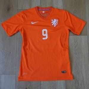 Nike Netherlands 2012 Home Jersey #9 Van Persie – Orange Soccer Shirt - Large